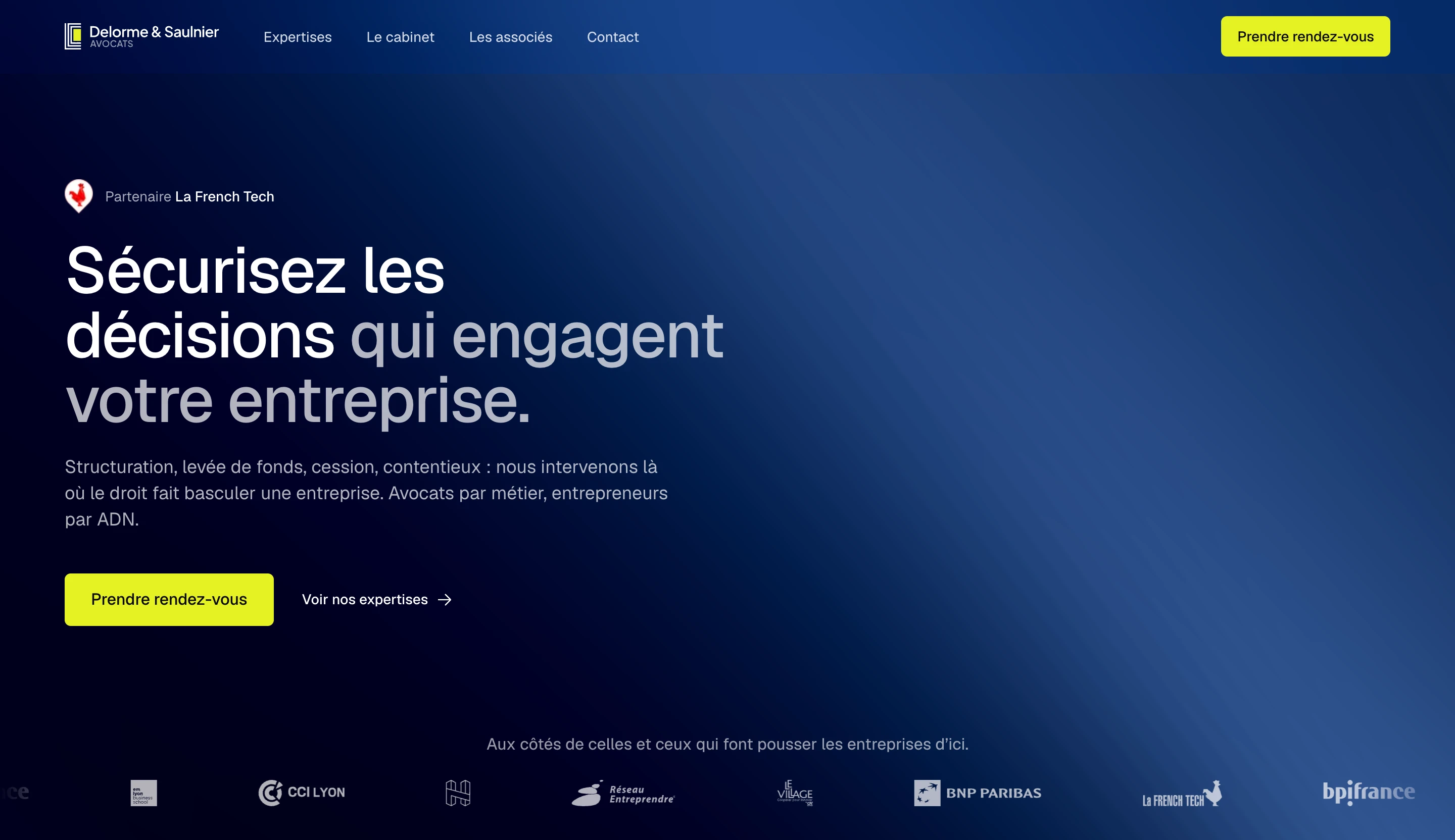 Page d'accueil du site de démo Delorme & Saulnier